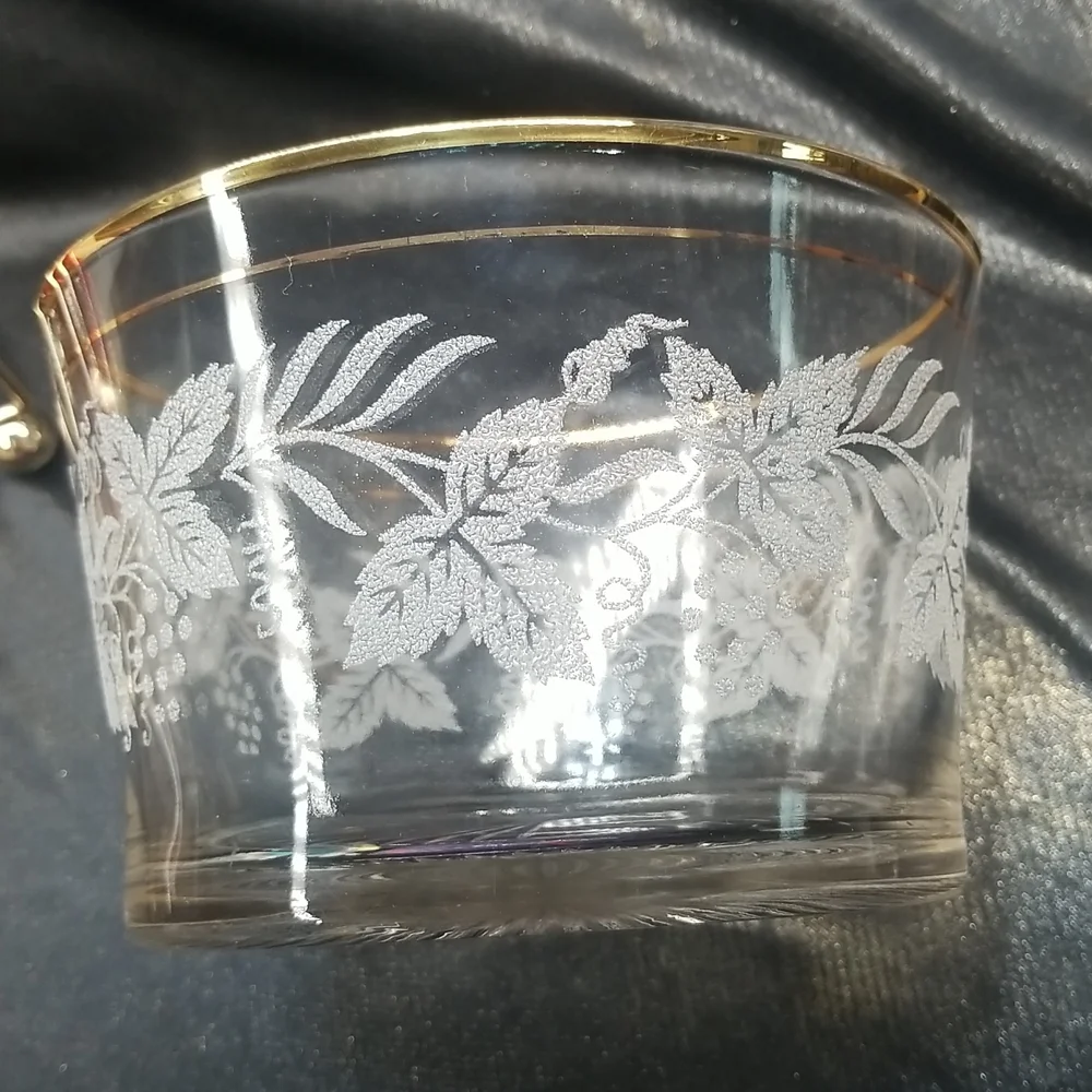 Bartlett Collins Golden Grape Ice Bucket with Gold Cage Holder